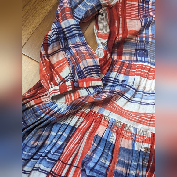 Anthropologie Maeve Lila Tiered Patchwork Ruffle Peplum Top Blouse Women Size L - Picture 11 of 12